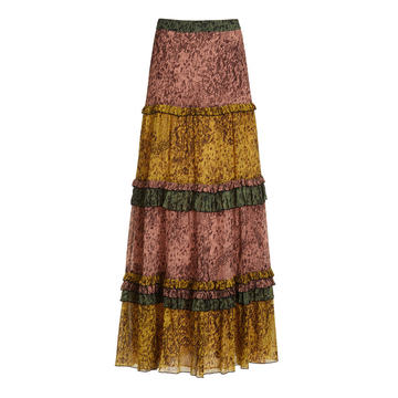 Zehara Printed Georgette Maxi Skirt