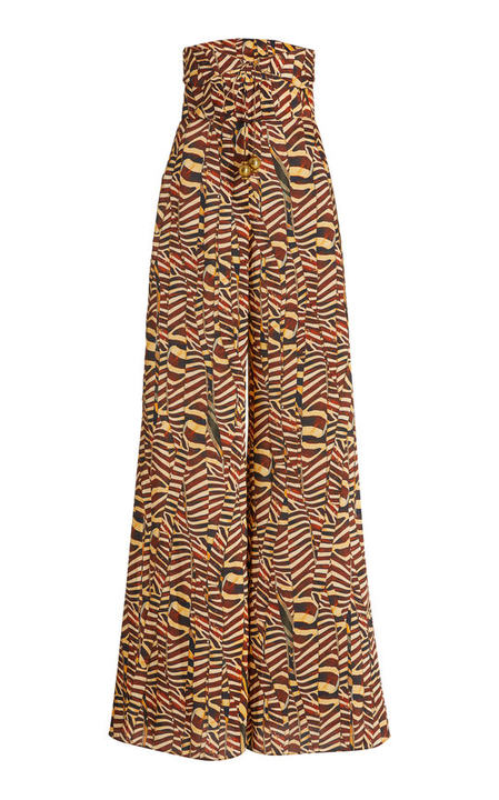 Cyprus Printed Georgette Wide-Leg Pants展示图