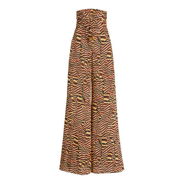 Cyprus Printed Georgette Wide-Leg Pants