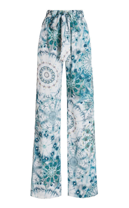 Solano Printed Satin Straight-Leg Pants展示图