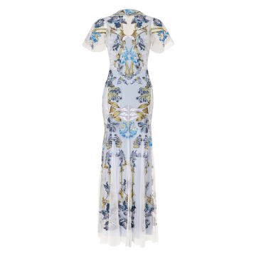 Lucille Floral Silk-Blend Gown