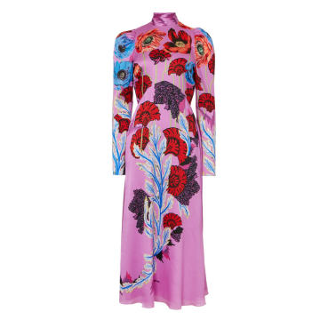 Avril Floral-Printed Silk-Blend Maxi Dress