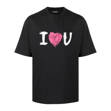 黑色“I Love U” T 恤