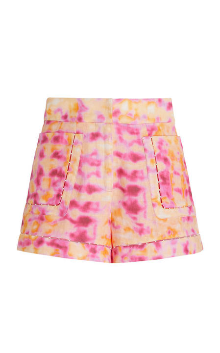 Mielle Tie-Dye Linen Shorts展示图