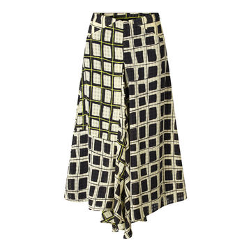 Lilah Checked Crepe Skirt