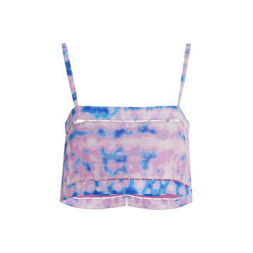 Sylva Tie-Dye Linen Cropped Top