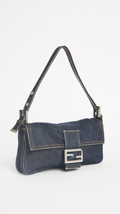 Fendi Navy Denim Baguette 包展示图