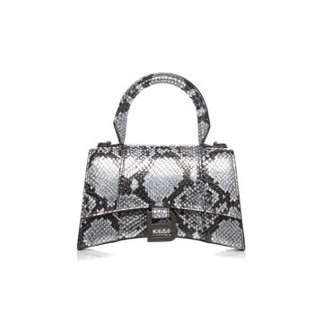 Hourglass XS Snake-Effect Leather Bag