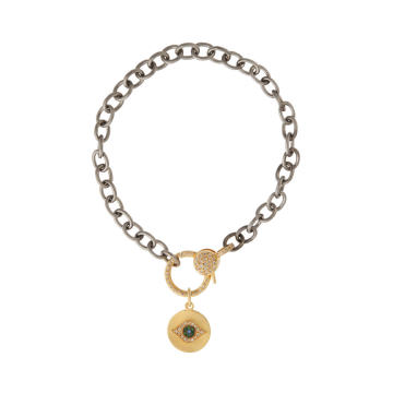 Mini Golden Eye Diamond Lock Chain Bracelet