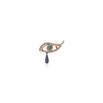 18K Rose Gold Angry Tear Stud