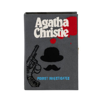 Agatha Christie Poirot Investigates Embroidered Book Clutch