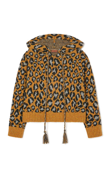 Esp��ritu Salvaje Animal-Printed Wool-Blend Hoodie展示图