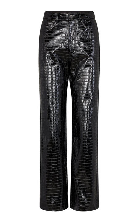 Jeanine Croc-Effect Faux Leather Skinny Pants展示图