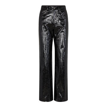 Jeanine Croc-Effect Faux Leather Skinny Pants