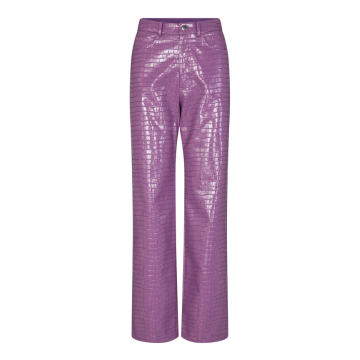 Jeanine Croc-Effect Faux Leather Skinny Pants