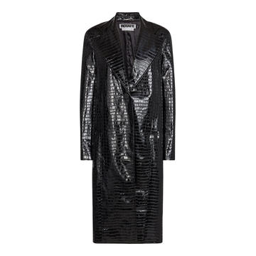 Eliane Croc-Effect Faux Leather Coat