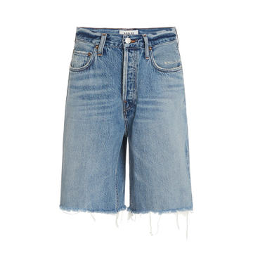 90s Pinch-Waist Rigid High-Rise Straight-Leg Shorts