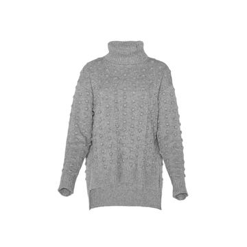 Dotted-Knit Wool-Blend Turtleneck