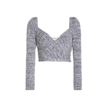 Melange Ribbed-Knit Crop Top