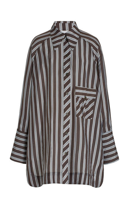 Lightweight Stripe Button-Down Shirt展示图