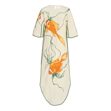 Printed Silk Shift Dress