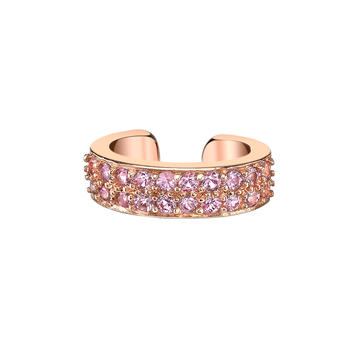 18K Rose Gold Two Row Pink Sapphire Ear Cuff