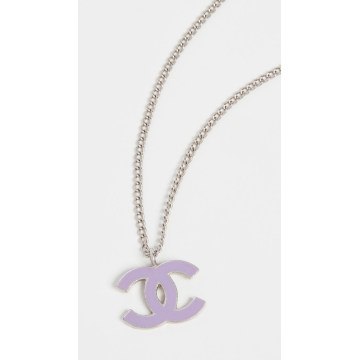 Chanel 紫银色珐琅 CC 项链