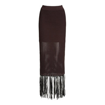 Arden Fringe-Detailed Jersey Skirt