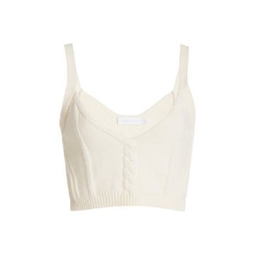Issa Cable Knit Wool-Blend Bra Top