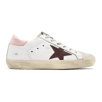 White & Pink Superstar Sneakers