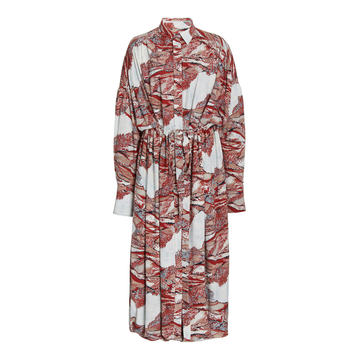 Swirl Printed Jersey Midi Dress