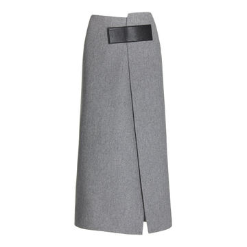 Melange Virgin Wool Wrap Skirt