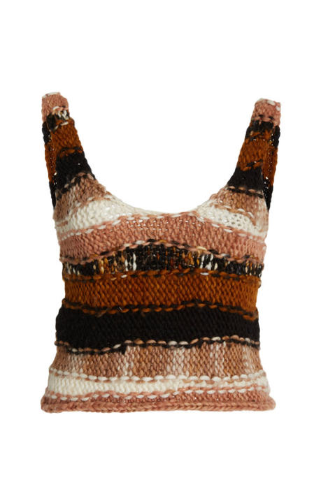 Alena Striped Merino Wool Vest展示图