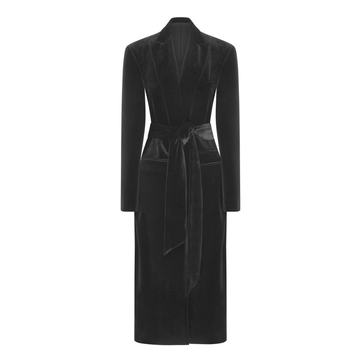 Beckett Belted Velvet Trench Coat