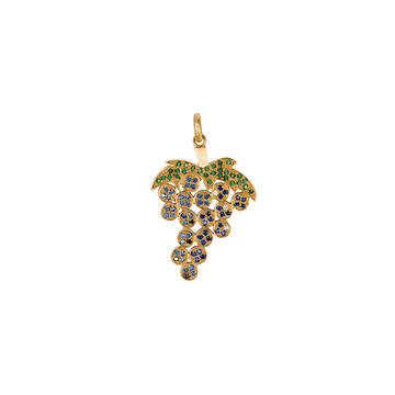 18K Yellow Gold Pav�� Grapes Pendant