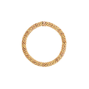18K Yellow & Pink Gold Thin Florentine Finish Twister Luxe Bracelet