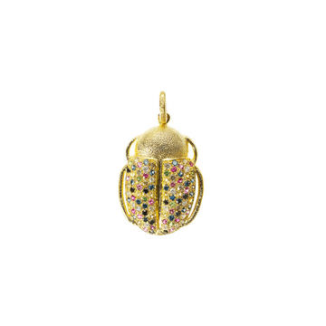 18K Yellow Gold Pav�� Scarab Pendant