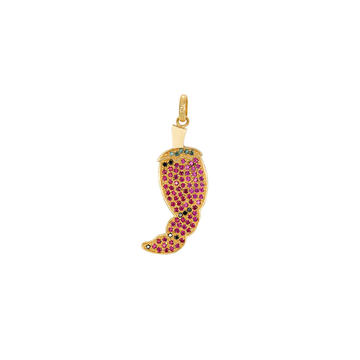 18K Yellow Gold Pav�� Chilly Pepper Pendant