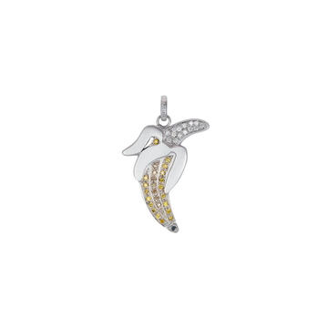 18K White Gold Pav�� Banana Pendant