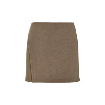 Asymmetric Paneled Wool-Blend Skirt