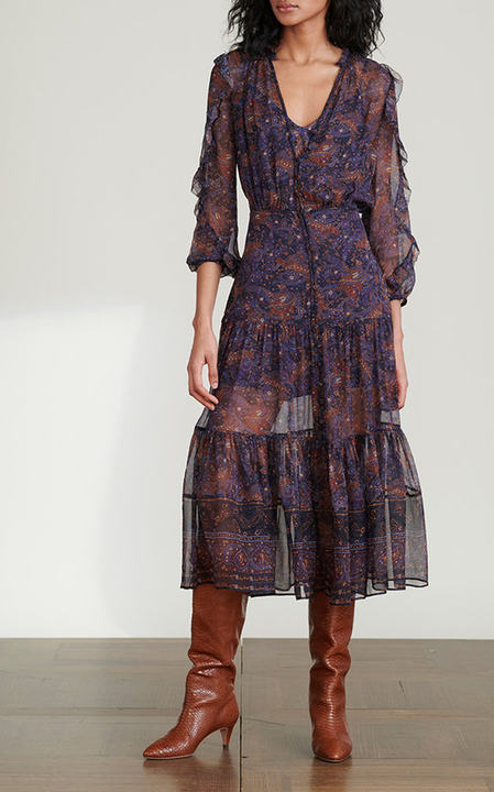 Sabina Printed Silk Dress展示图