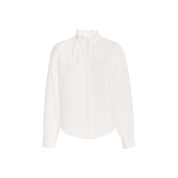 Terzali Embroidered Cotton Button-Down Top
