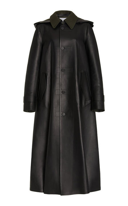 Previn Leather Trench Coat展示图