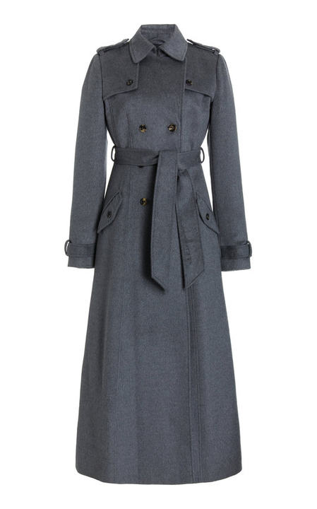 Cassatt Belted Silk Trench Coat展示图