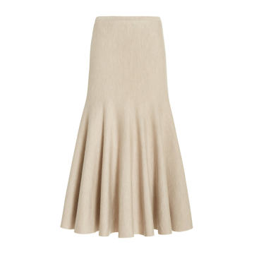 Christina Pleated Wool-Cashmere Skirt