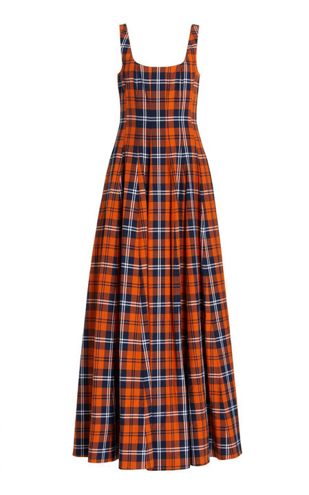 Wells Plaid Cotton Maxi Dress展示图