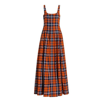 Wells Plaid Cotton Maxi Dress