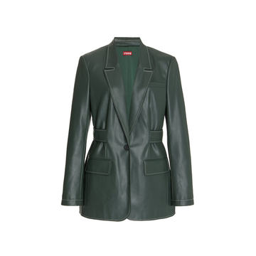 Pandora Single-Breasted Vegan Leather Blazer