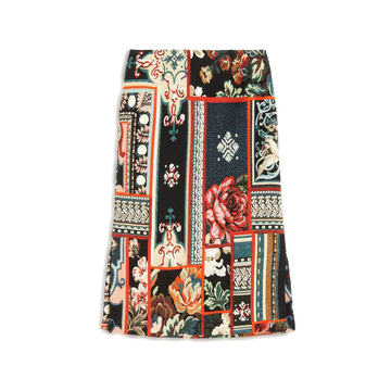 Tate Patchwork Jacquard Pencil Skirt