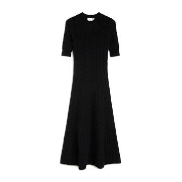 Cable-Knit Wool-Blend Midi Dress